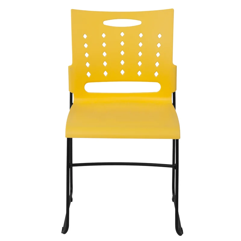 Home Office Plastic Accent Sled Base Stack Chair - Air-Vent Back