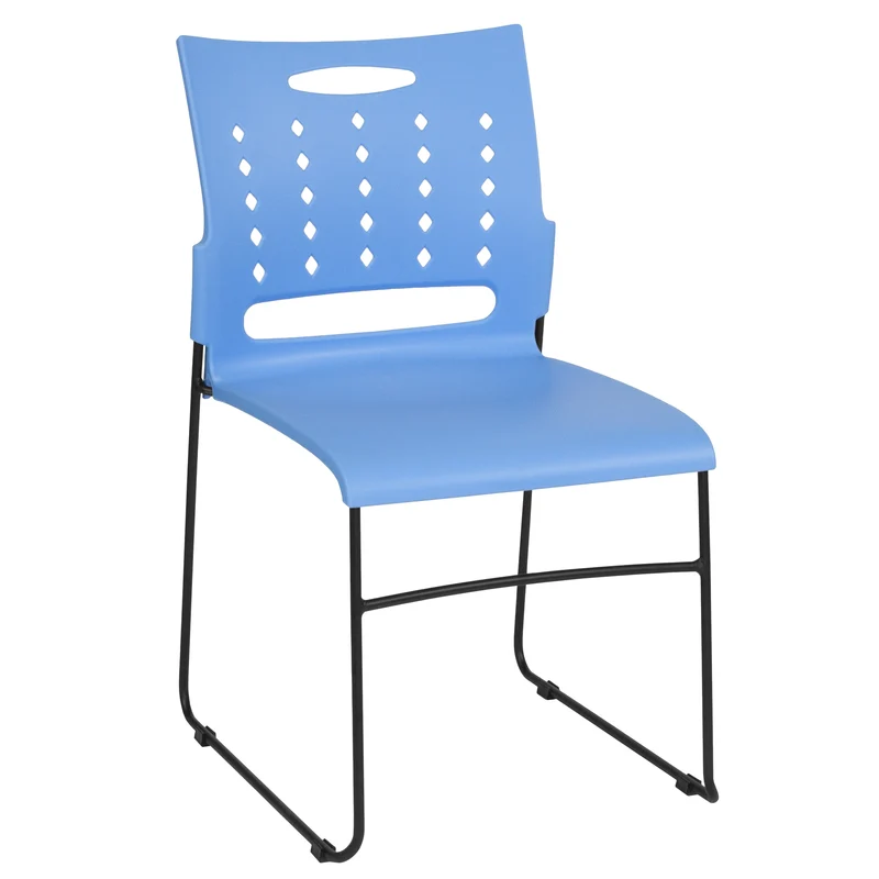 Home Office Plastic Accent Sled Base Stack Chair - Air-Vent Back