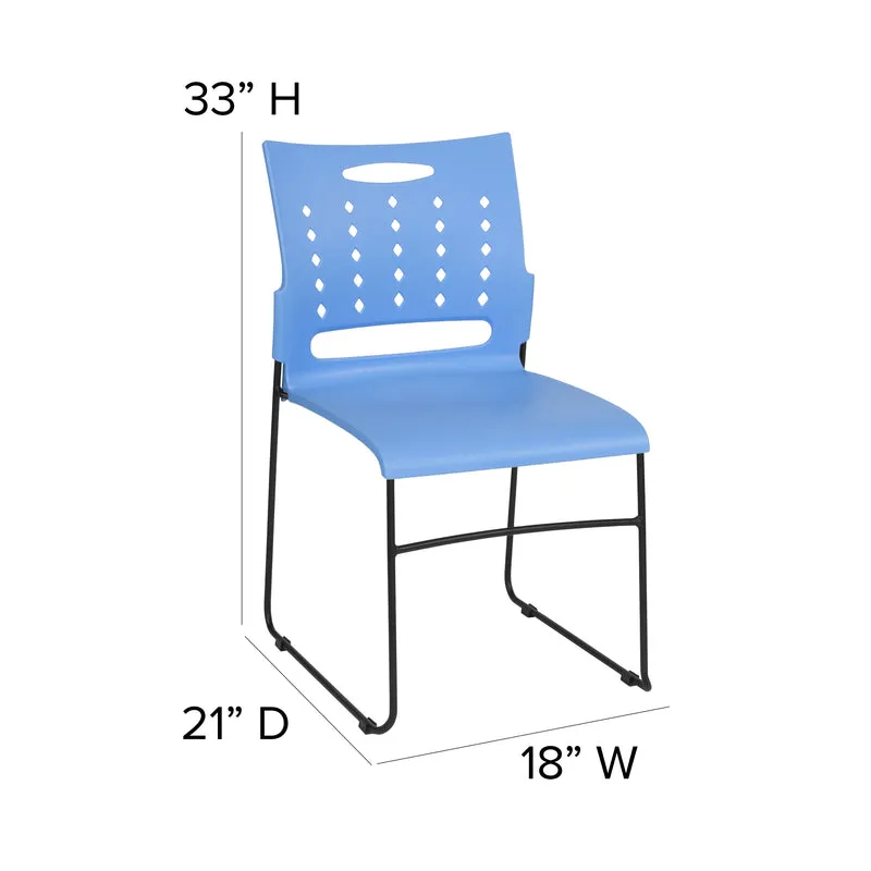 Home Office Plastic Accent Sled Base Stack Chair - Air-Vent Back