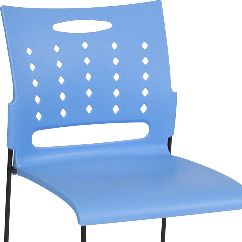 Home Office Plastic Accent Sled Base Stack Chair - Air-Vent Back