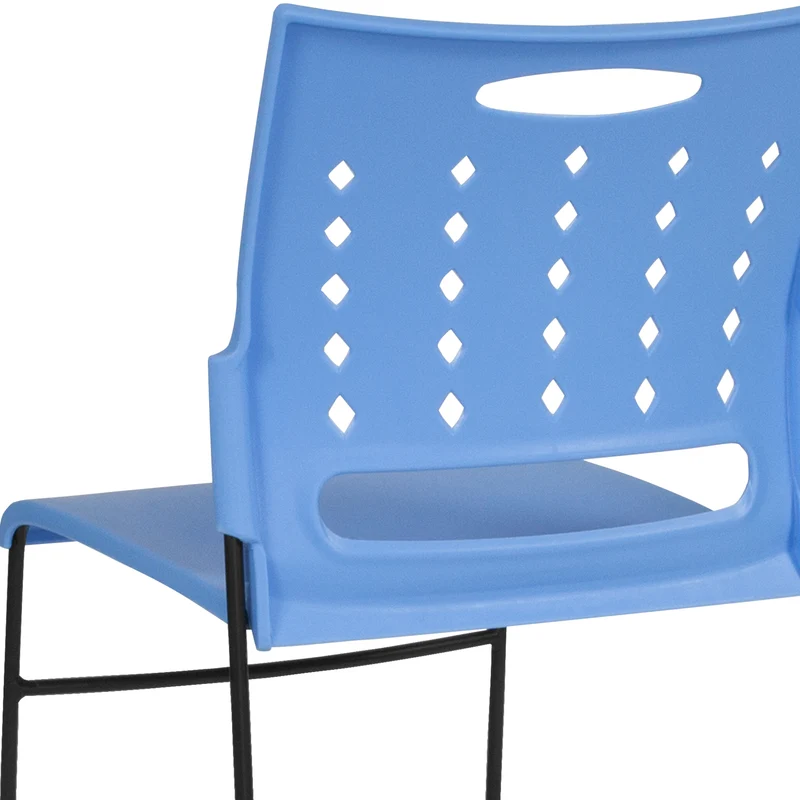 Home Office Plastic Accent Sled Base Stack Chair - Air-Vent Back