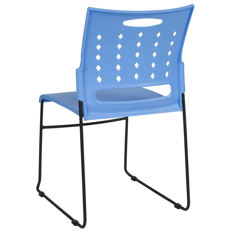 Home Office Plastic Accent Sled Base Stack Chair - Air-Vent Back