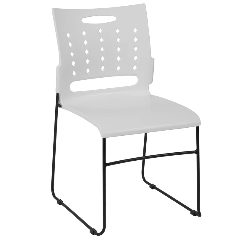 Home Office Plastic Accent Sled Base Stack Chair - Air-Vent Back