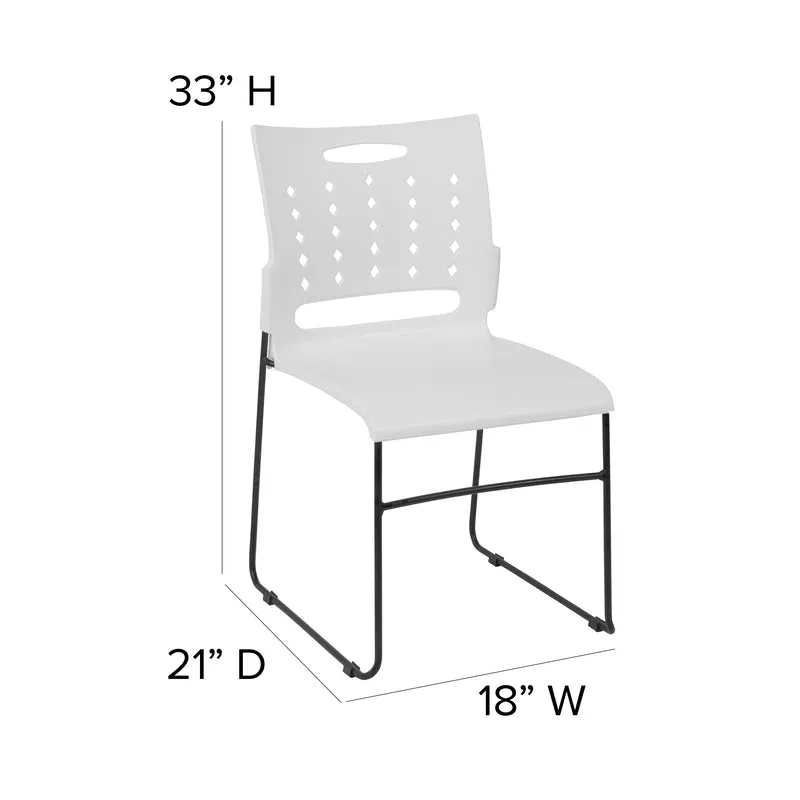 Home Office Plastic Accent Sled Base Stack Chair - Air-Vent Back