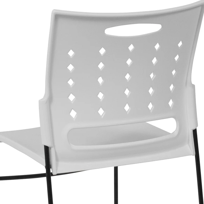 Home Office Plastic Accent Sled Base Stack Chair - Air-Vent Back