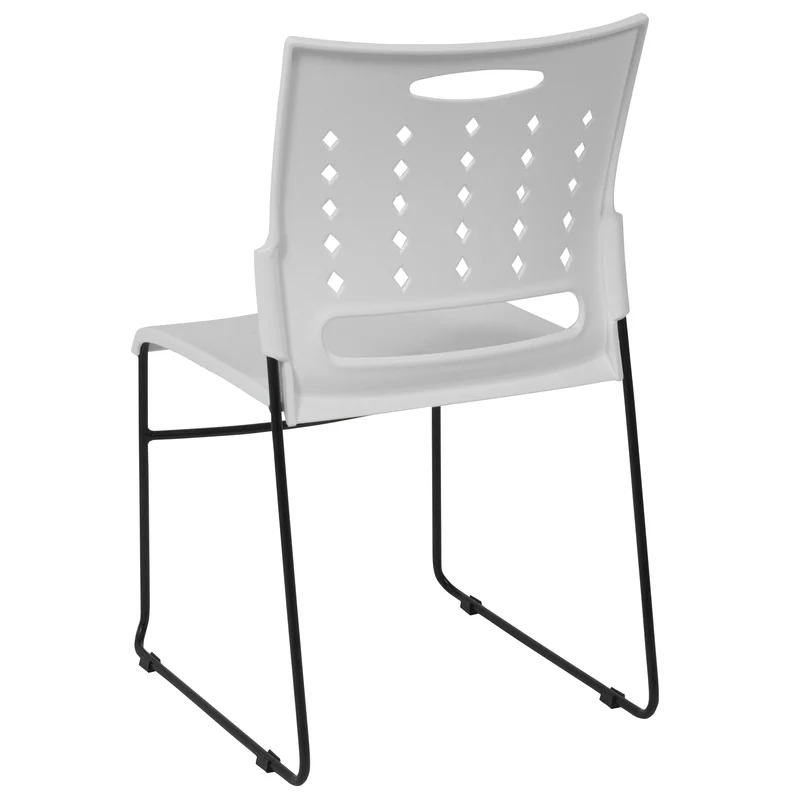 Home Office Plastic Accent Sled Base Stack Chair - Air-Vent Back