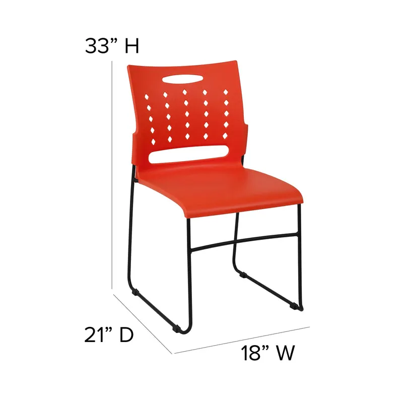 Home Office Plastic Accent Sled Base Stack Chair - Air-Vent Back