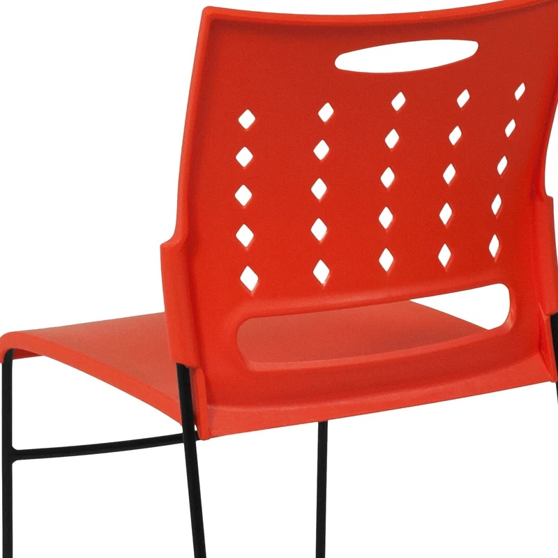 Home Office Plastic Accent Sled Base Stack Chair - Air-Vent Back