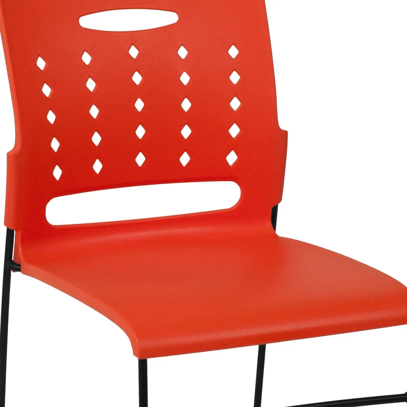 Home Office Plastic Accent Sled Base Stack Chair - Air-Vent Back