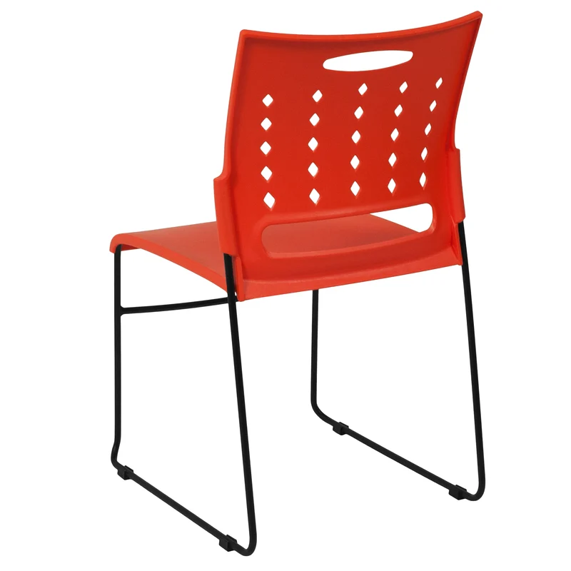 Home Office Plastic Accent Sled Base Stack Chair - Air-Vent Back