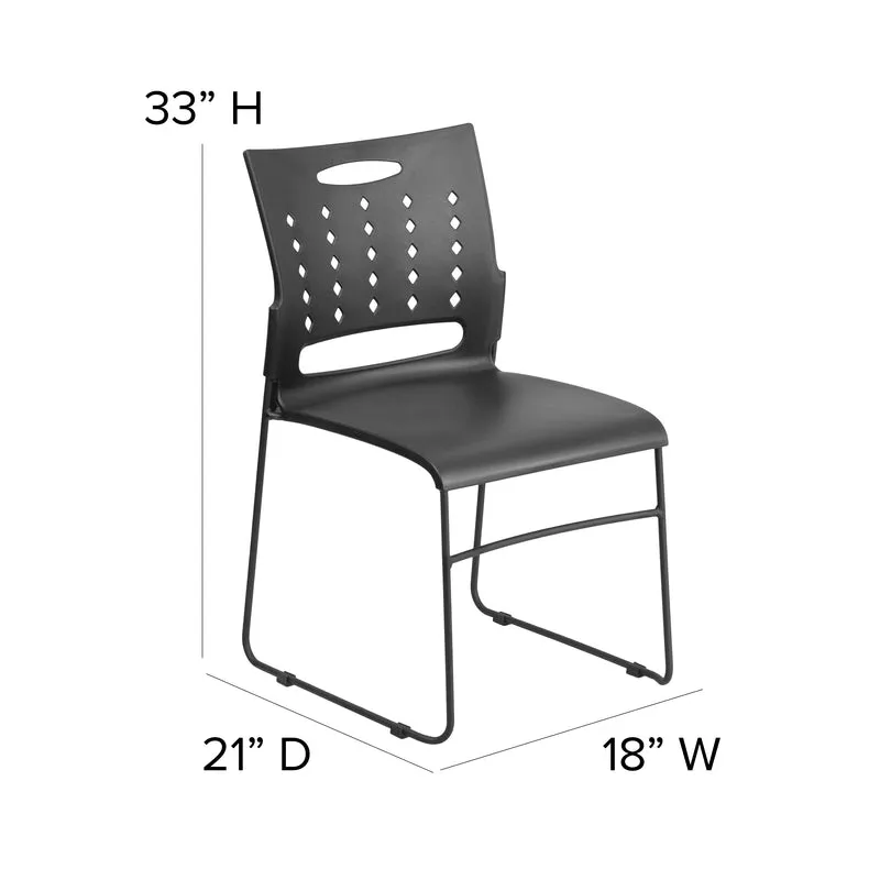 Home Office Plastic Accent Sled Base Stack Chair - Air-Vent Back