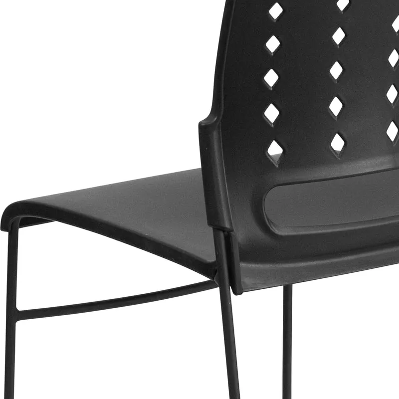 Home Office Plastic Accent Sled Base Stack Chair - Air-Vent Back