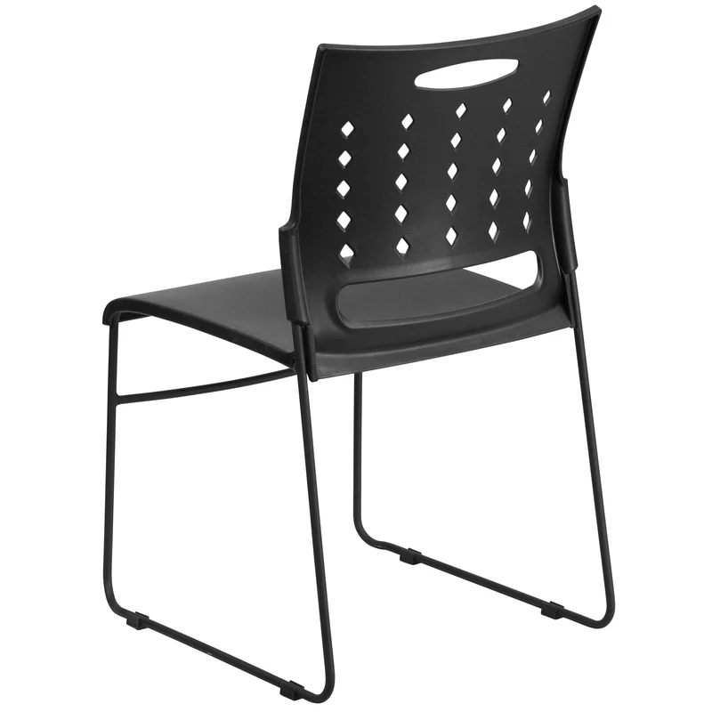 Home Office Plastic Accent Sled Base Stack Chair - Air-Vent Back