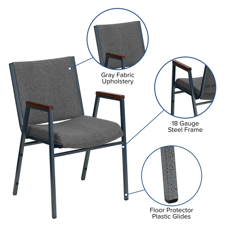 Heavy Duty Reception/Guest Stack Chair with Arms