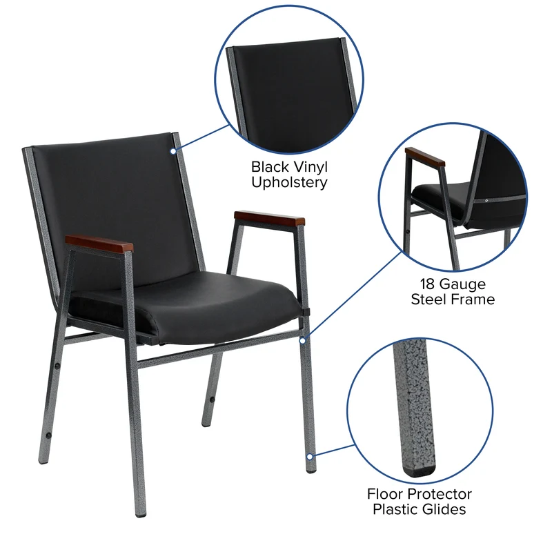 Heavy Duty Reception/Guest Stack Chair with Arms