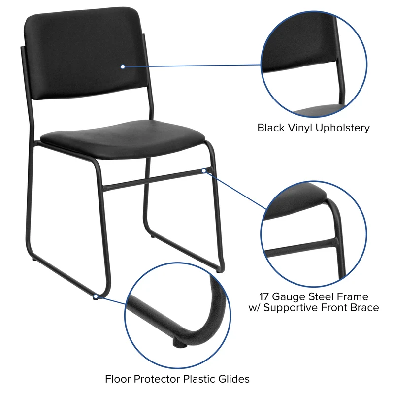 500 lb. Capacity High Density Stacking Chair with Sled Base