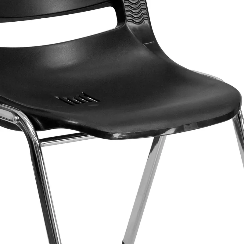Ergonomic Chrome Stack Chair - 18" Seat Daycare Home School