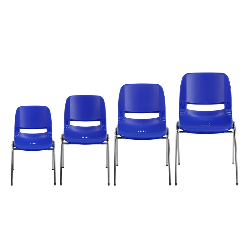 Ergonomic Chrome Stack Chair - 18" Seat Daycare Home School