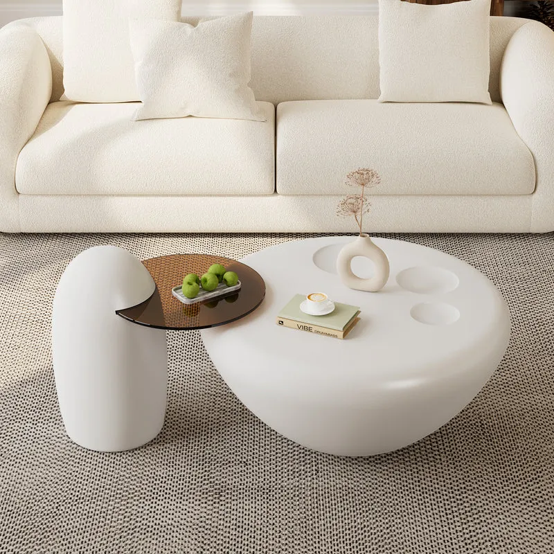 33" Abstract Cat Claw Coffee Table With Penguin Side Table Set