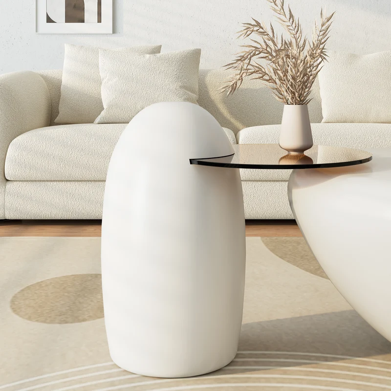 33" Abstract Cat Claw Coffee Table With Penguin Side Table Set