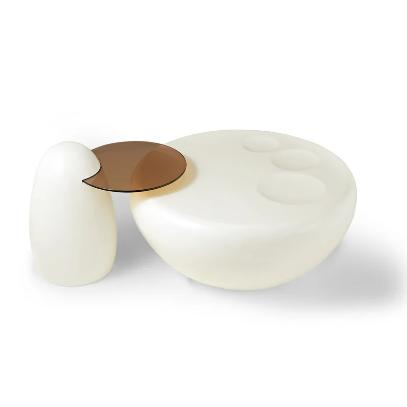 33" Abstract Cat Claw Coffee Table With Penguin Side Table Set