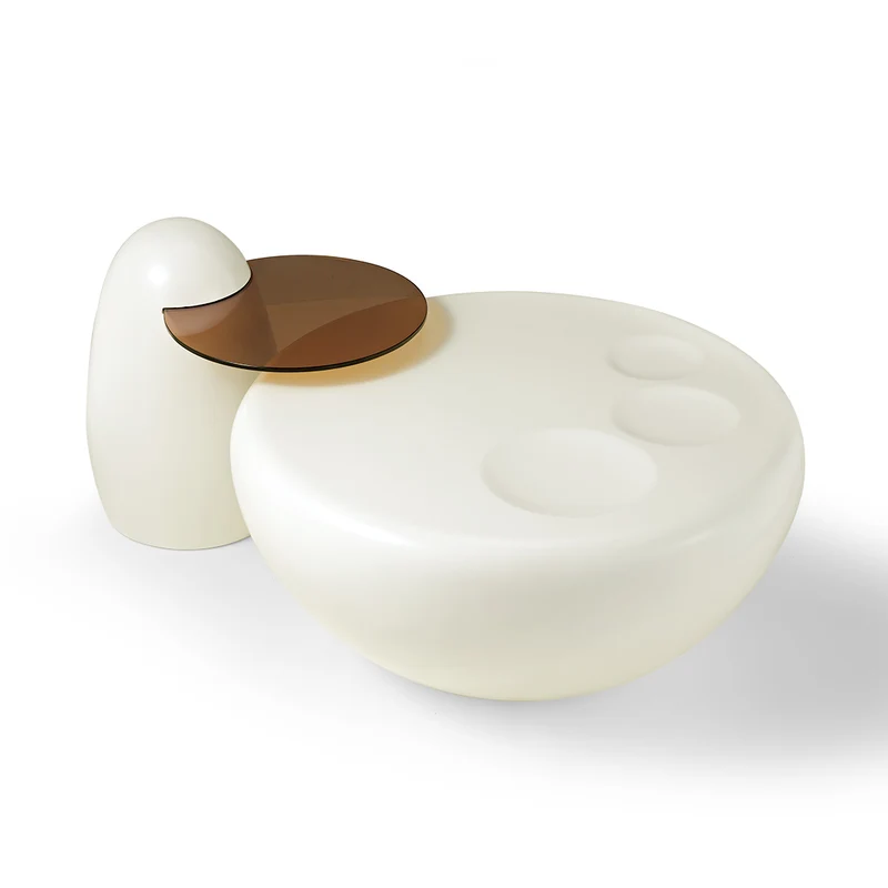 33" Abstract Cat Claw Coffee Table With Penguin Side Table Set