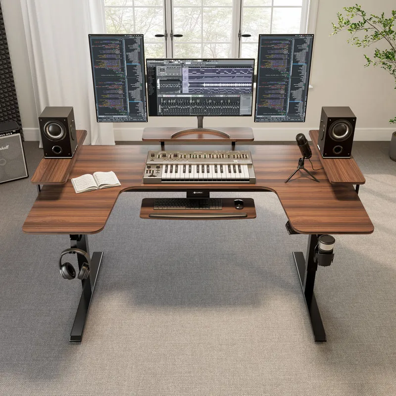 U-Shaped Standing Desk with Accessories Set (74"x23")