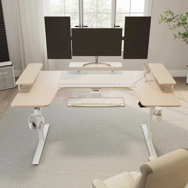 U-Shaped Standing Desk with Accessories Set (74"x23")
