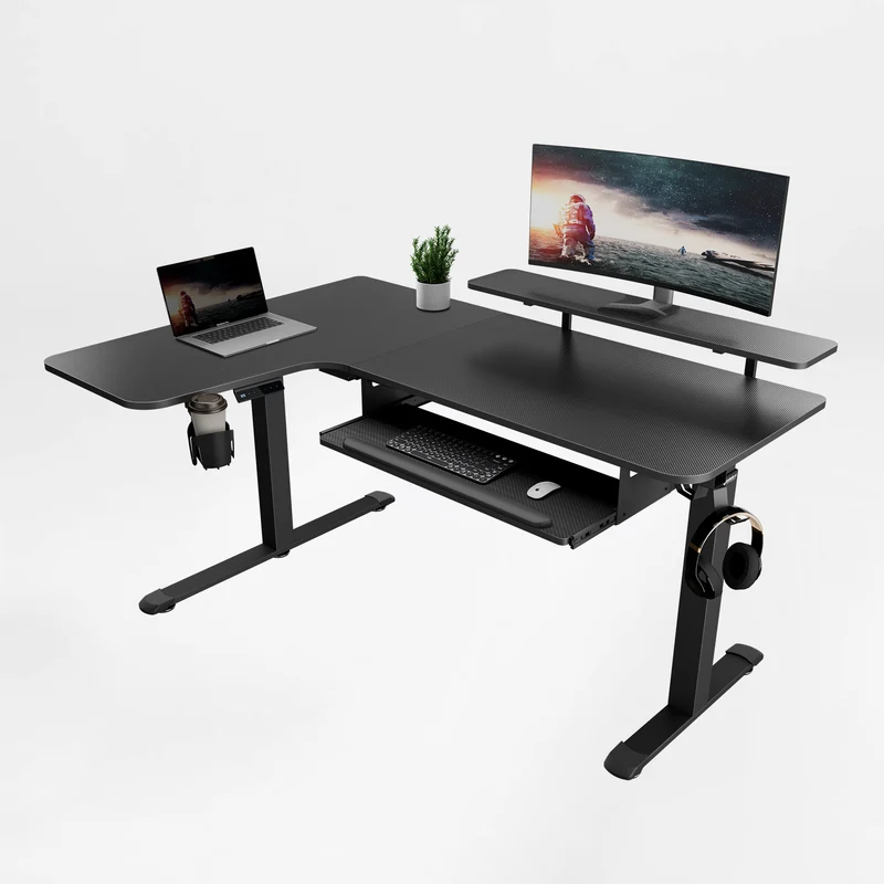 L-Shaped Standing Desk with Accessories Set (60"x23")