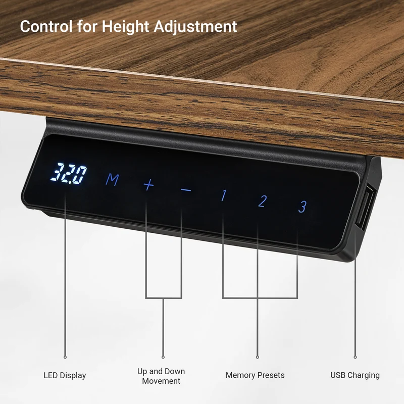 L-Shaped Standing Desk with Accessories Set (60"x23")