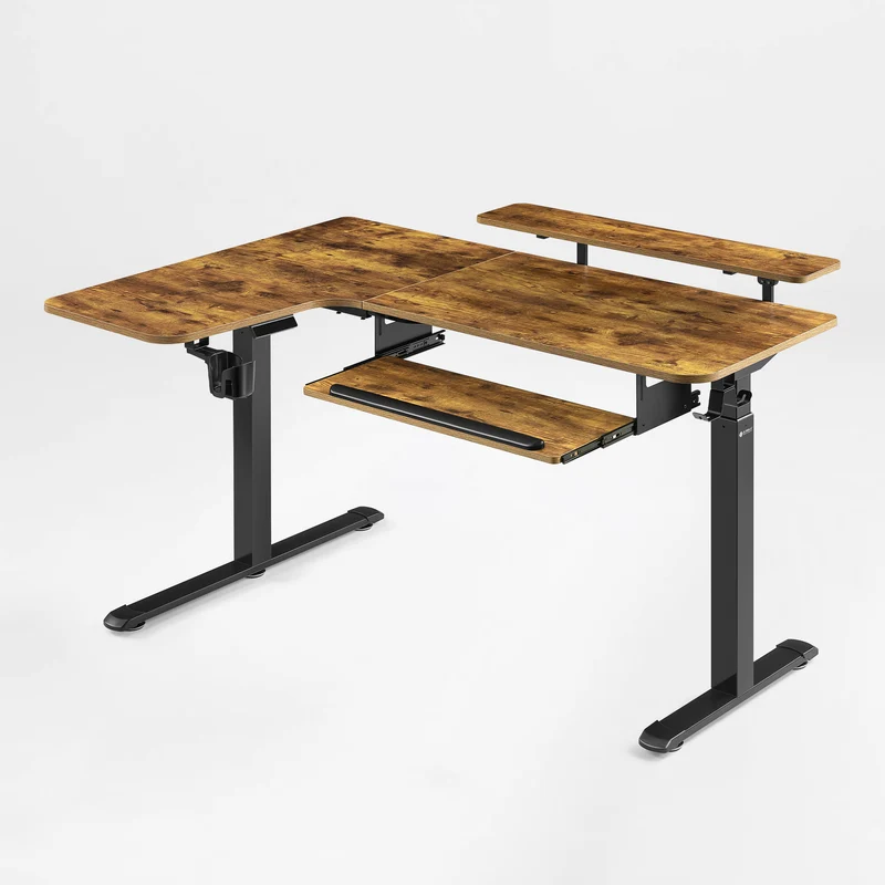 L-Shaped Standing Desk with Accessories Set (60"x23")