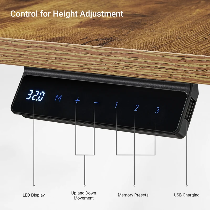 L-Shaped Standing Desk with Accessories Set (60"x23")