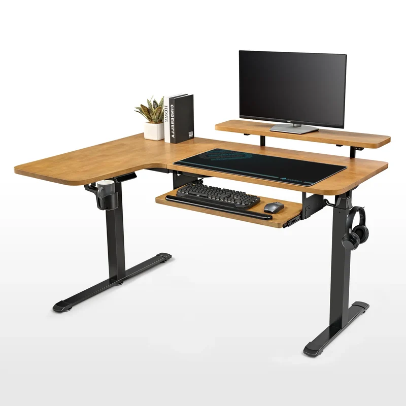 L-Shaped Standing Desk with Accessories Set (60"x23")