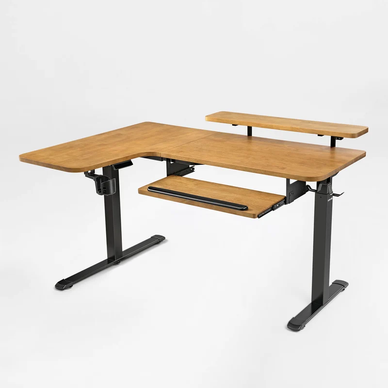L-Shaped Standing Desk with Accessories Set (60"x23")