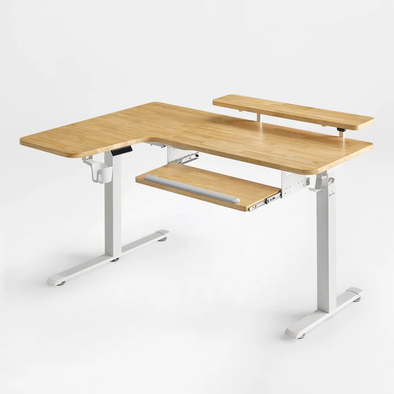 L-Shaped Standing Desk with Accessories Set (60"x23")