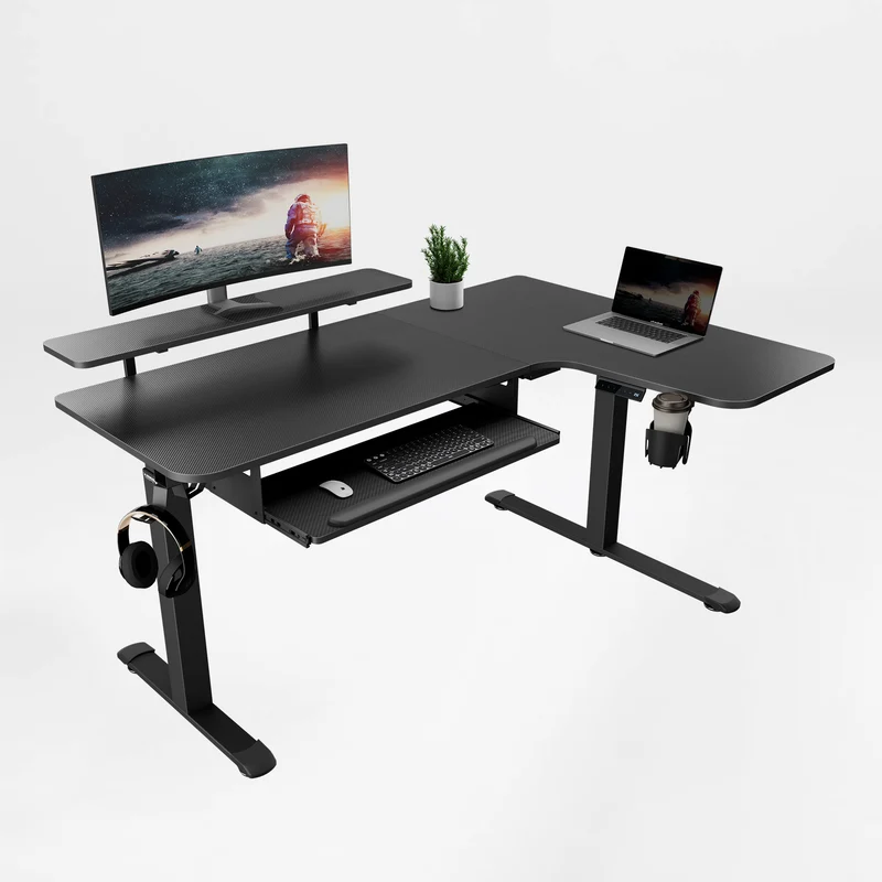 L-Shaped Standing Desk with Accessories Set (60"x23")