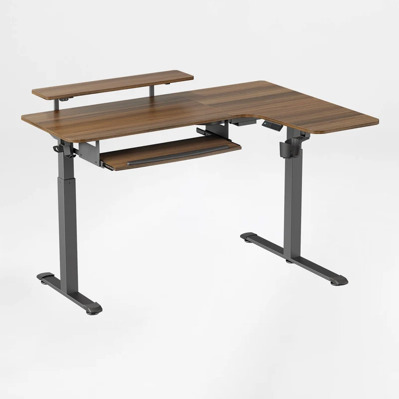 L-Shaped Standing Desk with Accessories Set (60"x23")