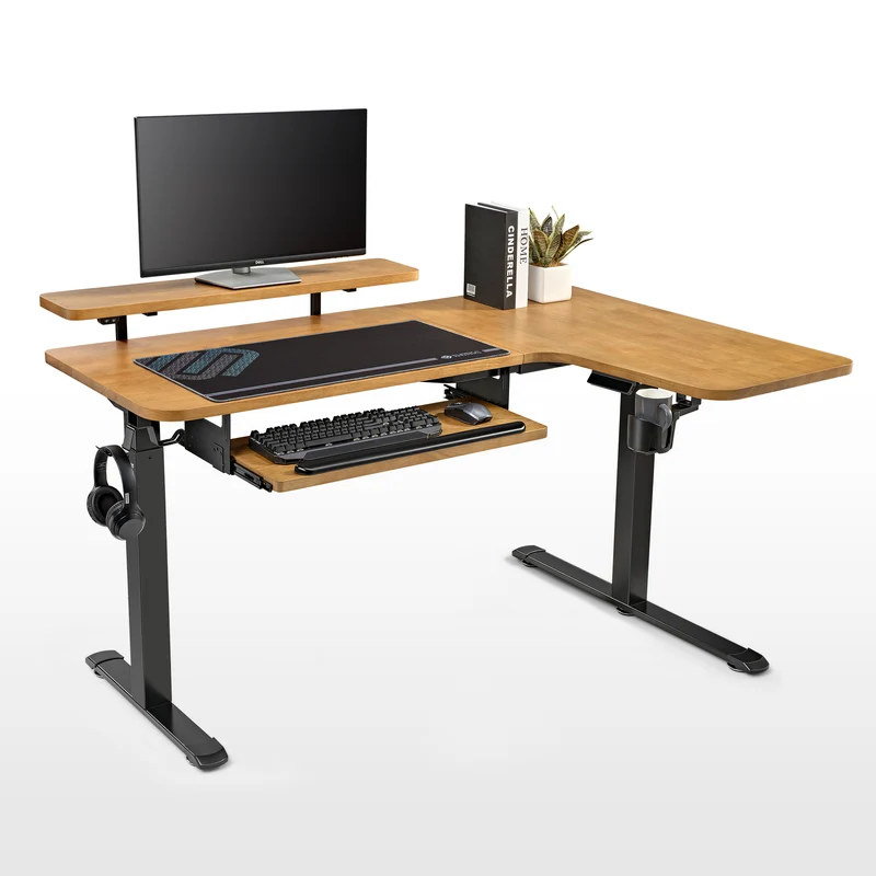 L-Shaped Standing Desk with Accessories Set (60"x23")