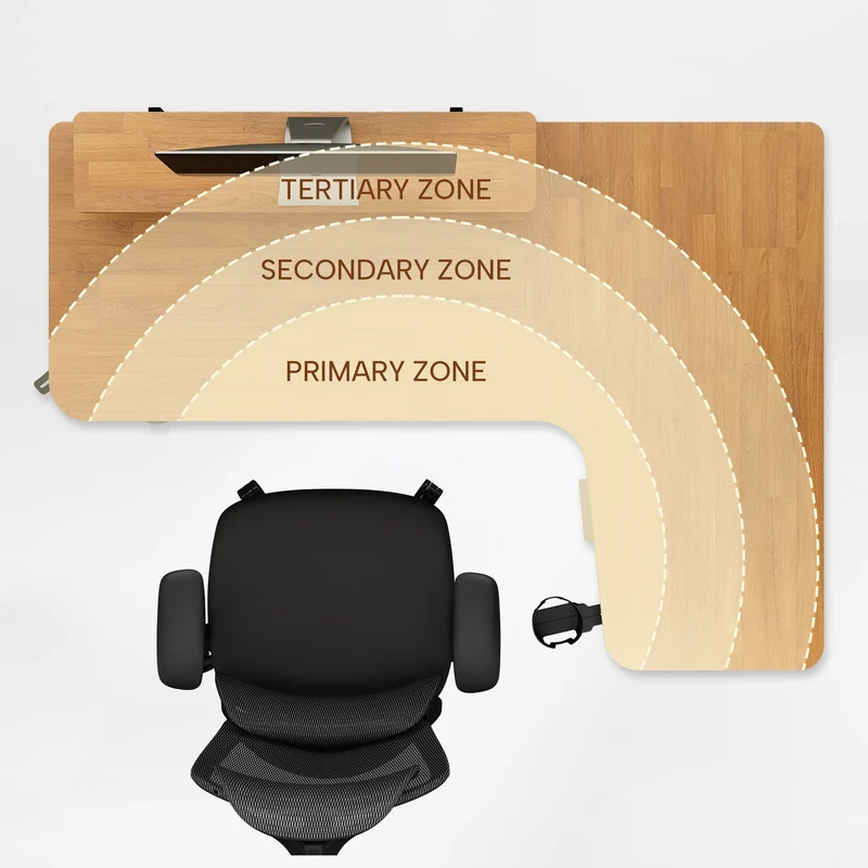 L-Shaped Standing Desk with Accessories Set (60"x23")