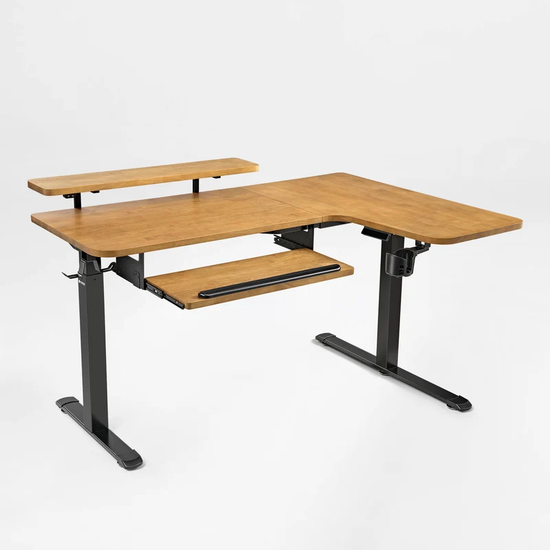 L-Shaped Standing Desk with Accessories Set (60"x23")