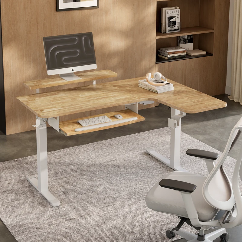 L-Shaped Standing Desk with Accessories Set (60"x23")