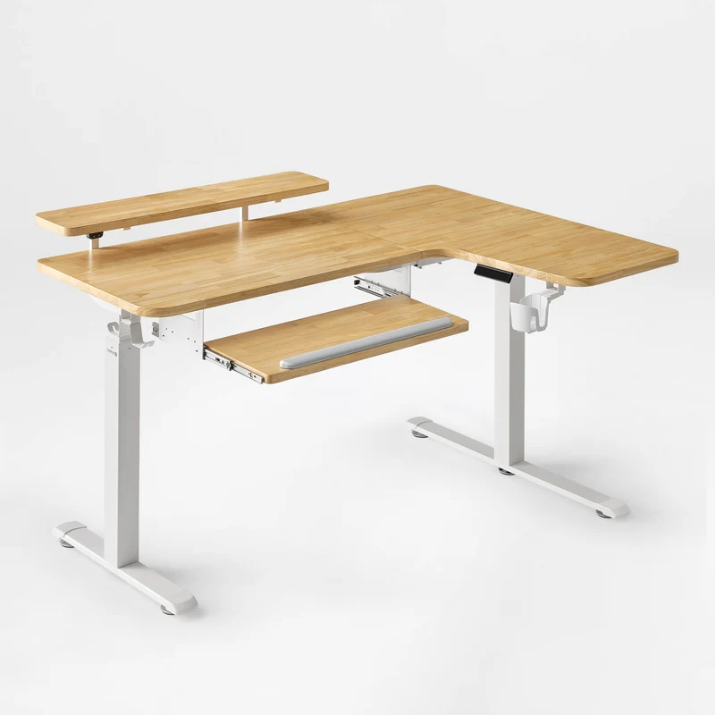 L-Shaped Standing Desk with Accessories Set (60"x23")