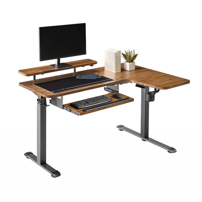 L-Shaped Standing Desk with Accessories Set (60"x23")