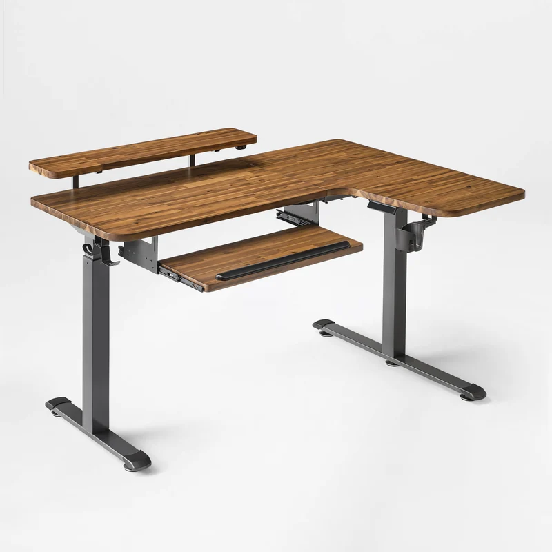 L-Shaped Standing Desk with Accessories Set (60"x23")