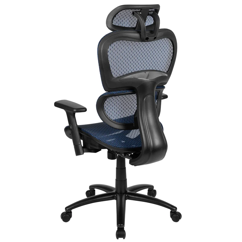 Ergonomic Mesh Office Chair-Synchro-Tilt, Headrest, Adjustable Pivot Arms
