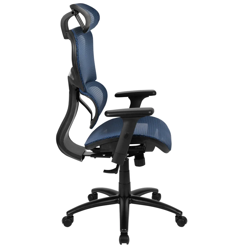 Ergonomic Mesh Office Chair-Synchro-Tilt, Headrest, Adjustable Pivot Arms