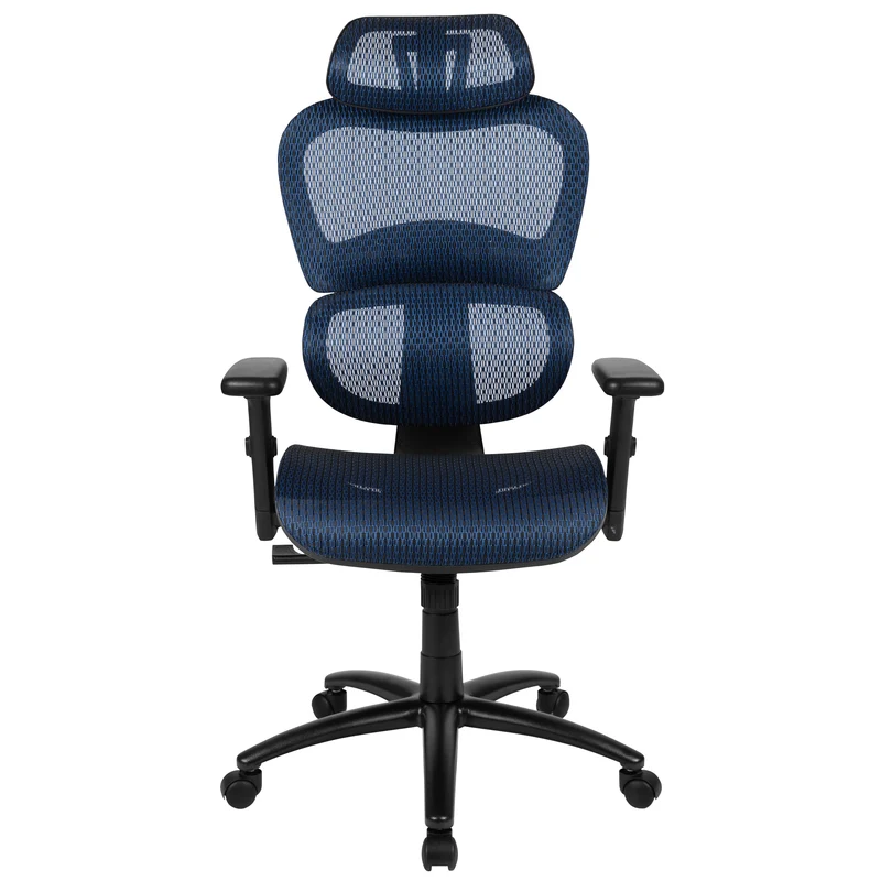 Ergonomic Mesh Office Chair-Synchro-Tilt, Headrest, Adjustable Pivot Arms