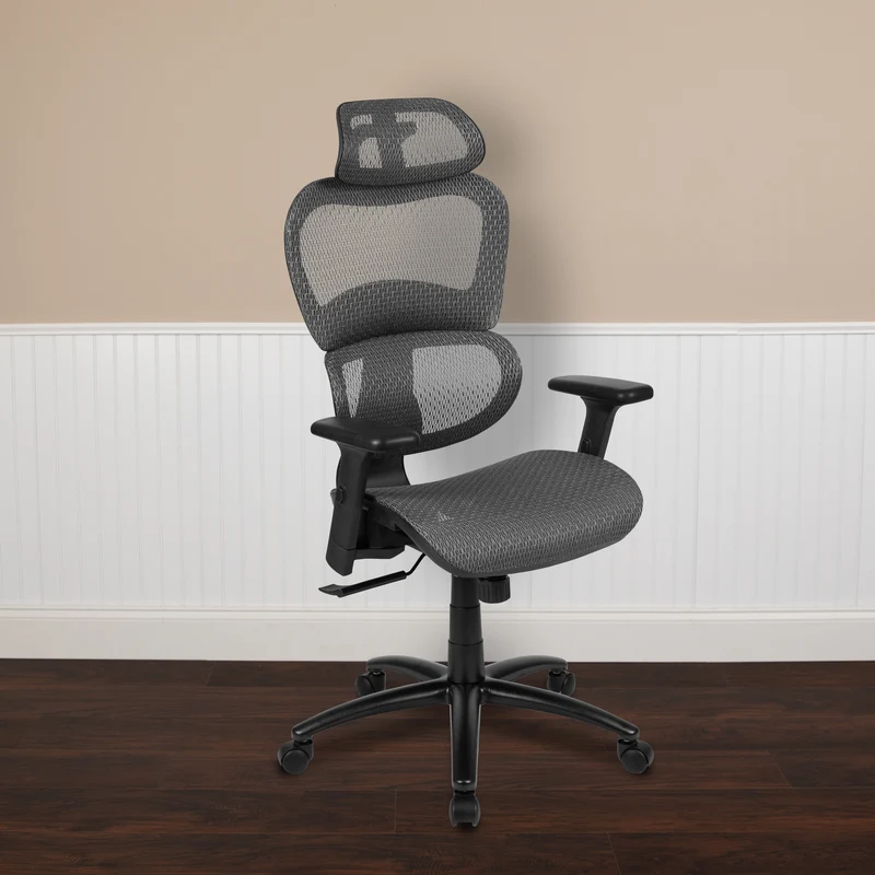 Ergonomic Mesh Office Chair-Synchro-Tilt, Headrest, Adjustable Pivot Arms