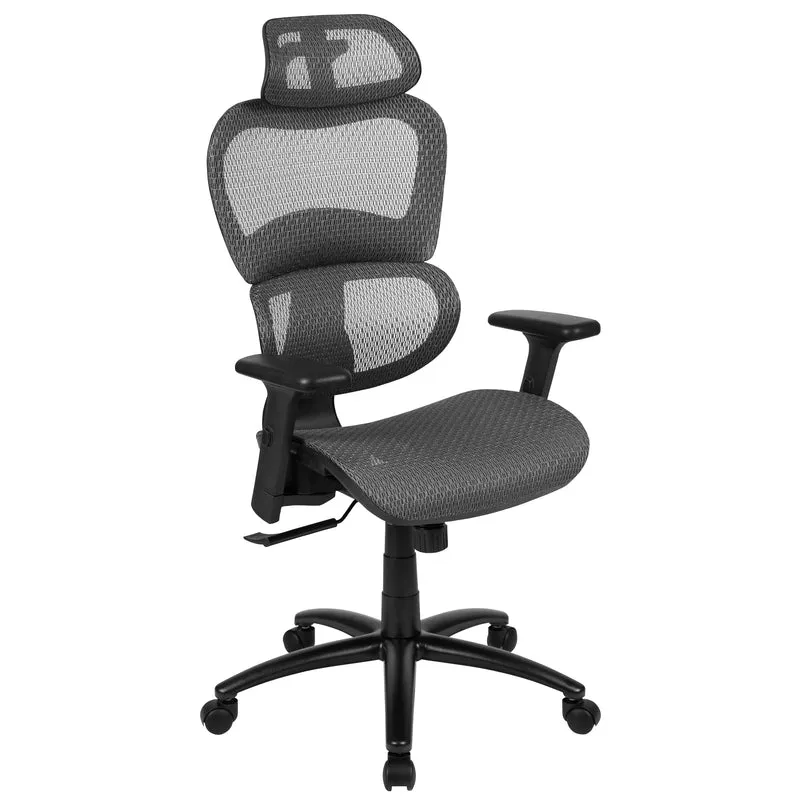 Ergonomic Mesh Office Chair-Synchro-Tilt, Headrest, Adjustable Pivot Arms