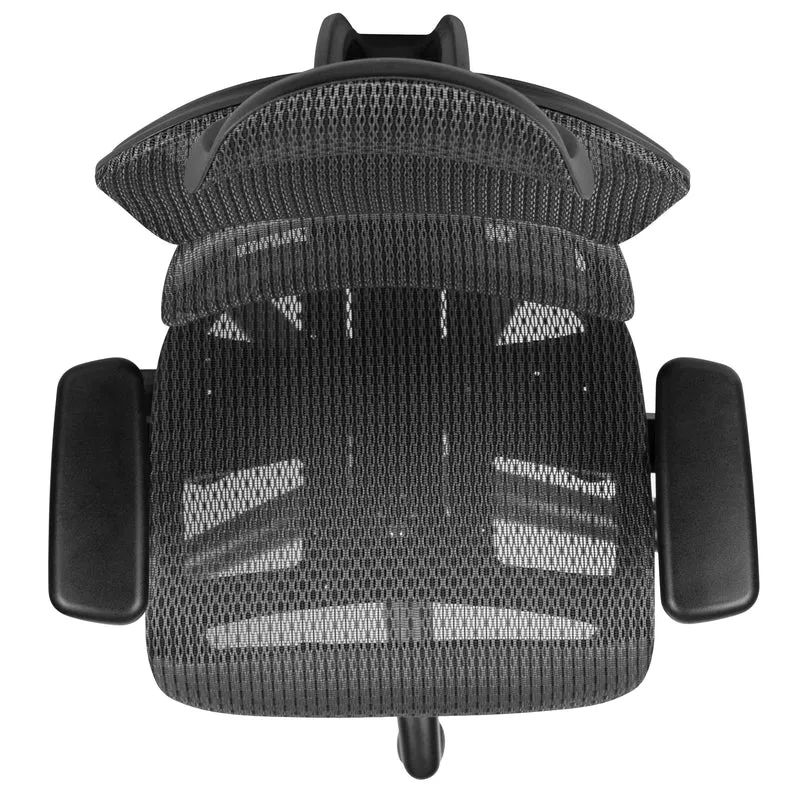 Ergonomic Mesh Office Chair-Synchro-Tilt, Headrest, Adjustable Pivot Arms